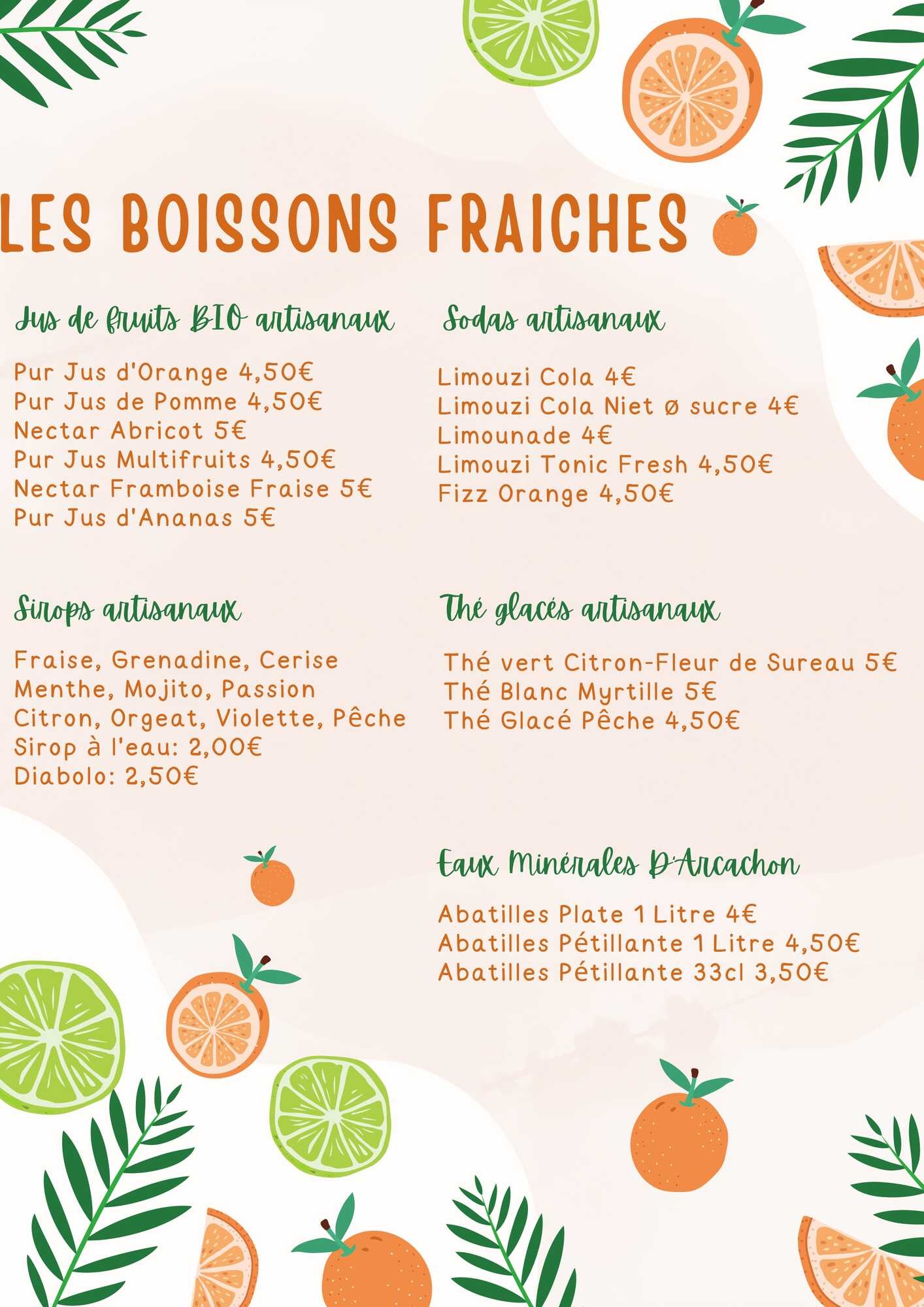 Les Boissons fraiches